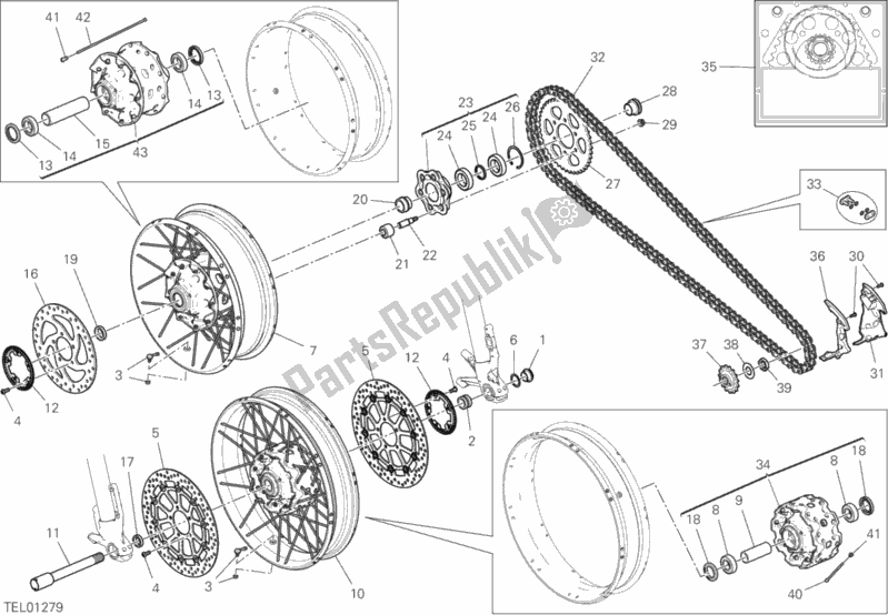 All parts for the Wheels of the Ducati Multistrada 950 S SW USA 2019